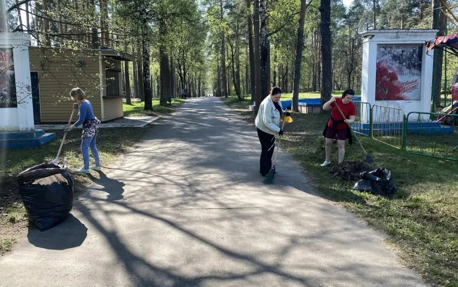 Коллектив Дворца культуры им. Дубровских провёл субботник в городском парке